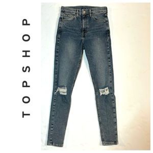 Topshop Distressed Skinny Jeans 28